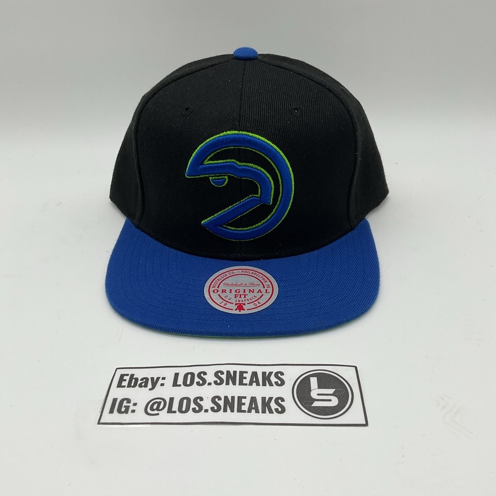 Atlanta Hawks Hat Cap‎ SnapBack Blue Green NBA Basketball Mitchel Ness Men's